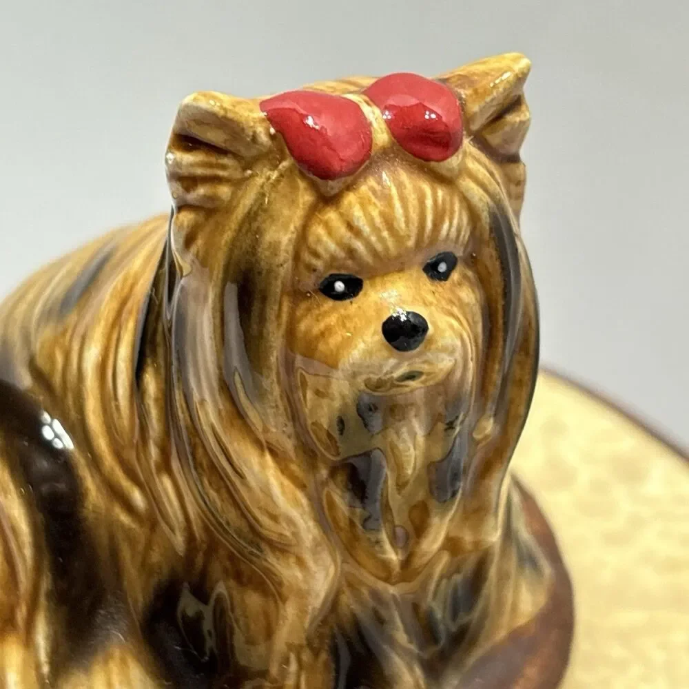 Yorkie Terrier Dog Stoneware Treat Jar Canister Tail Waggin Bradford Exchange 07